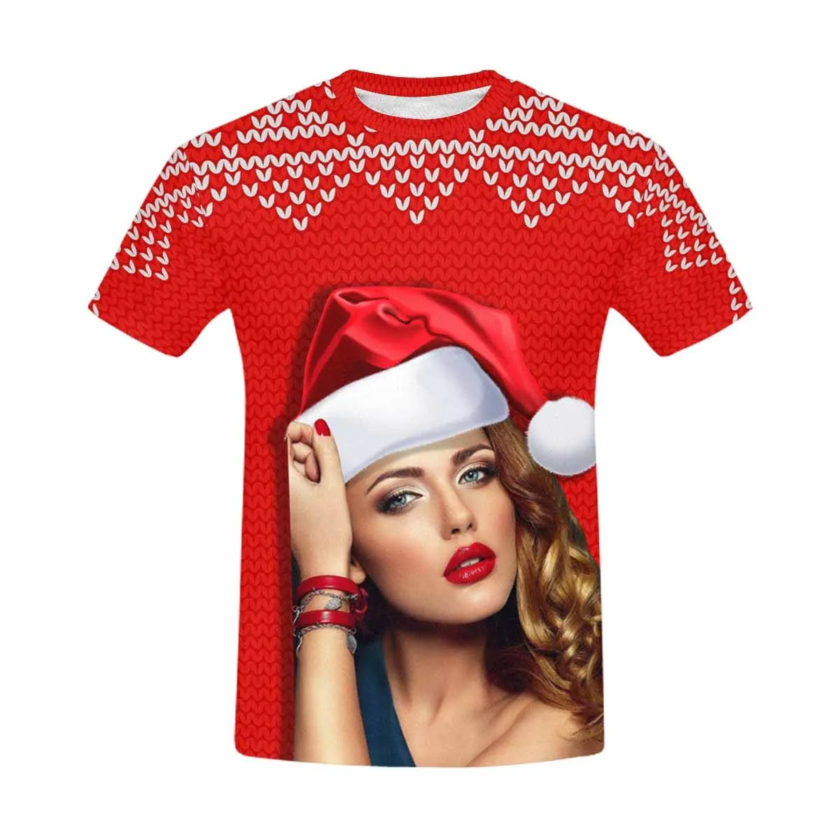 Custom Shirts with Photo Happy Christmas Personalized Men's All Over Print T-shirt Gift