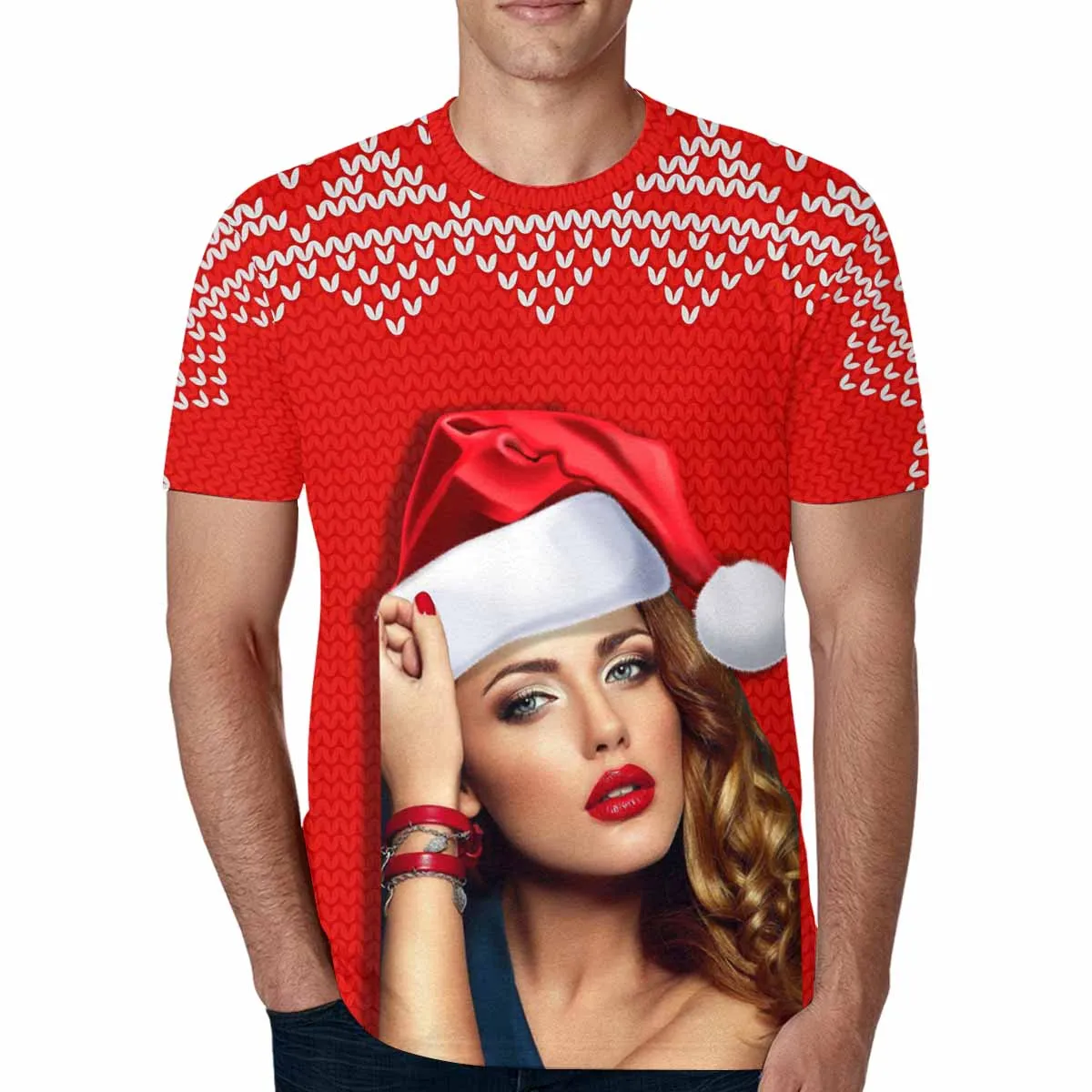 Custom Shirts with Photo Happy Christmas Personalized Men's All Over Print T-shirt Gift