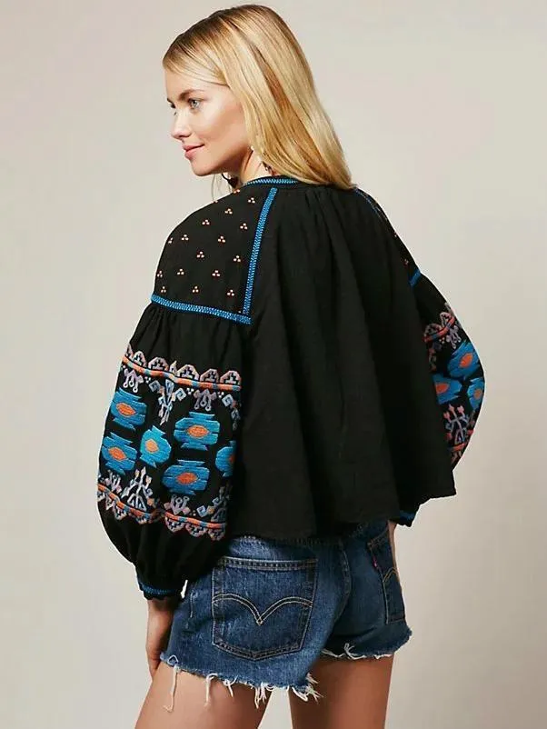 Delicate Bohemia Puff Sleeves Outwear Tops