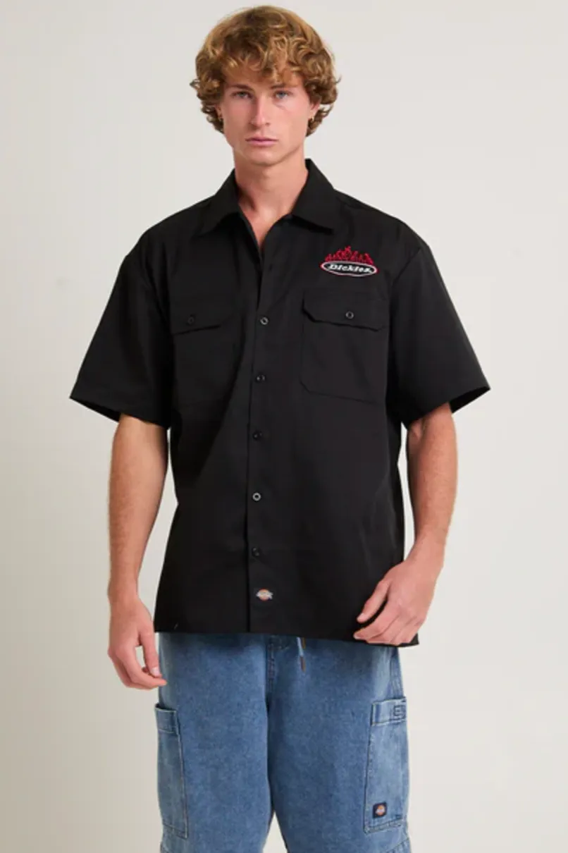 DICKIES 1574 FIRE BOY SHORT SLEEVE SHIRT - BLACK