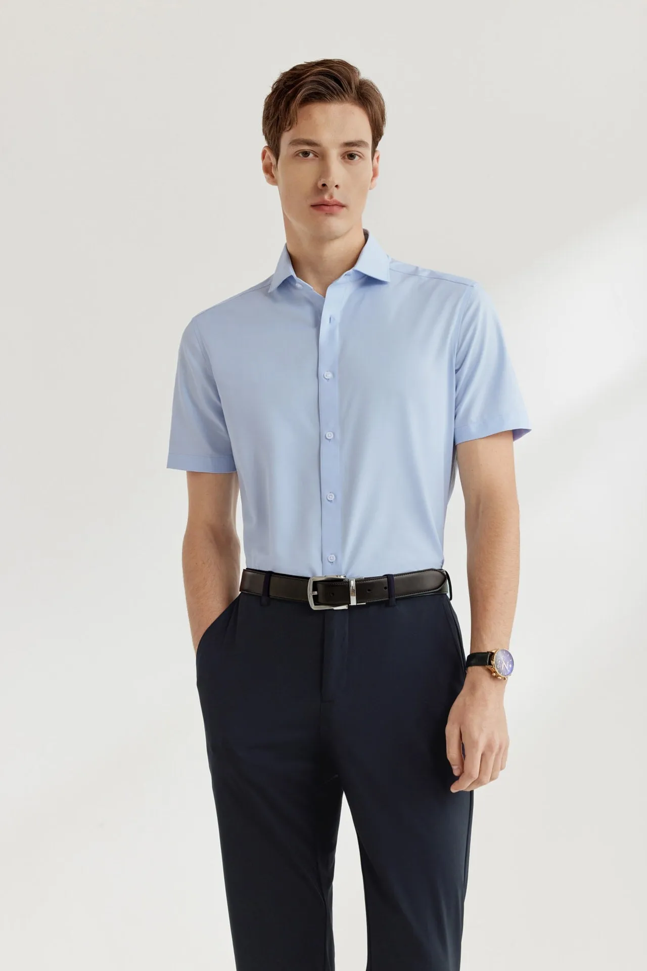 Dry Wicking & Stretch Shirt in Smart Fit Spread Collar