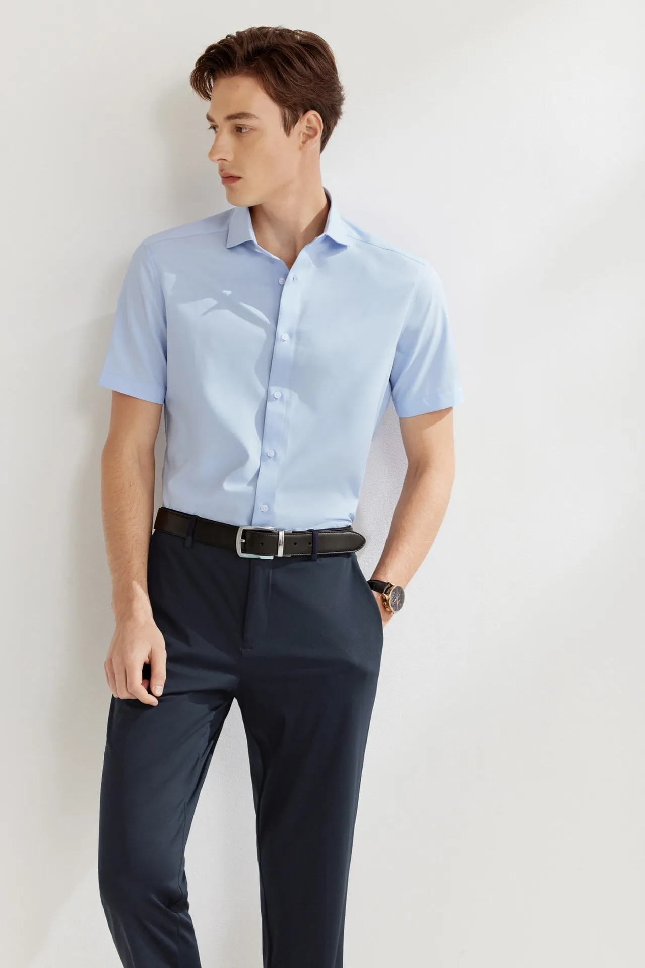 Dry Wicking & Stretch Shirt in Smart Fit Spread Collar