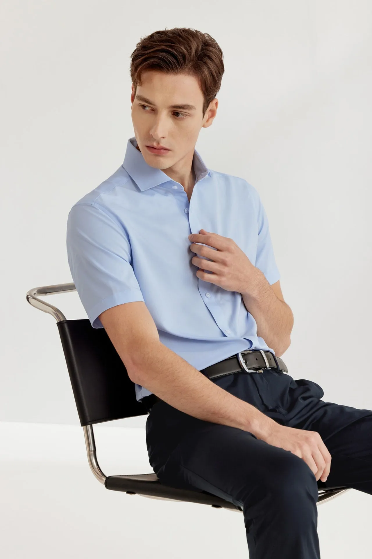 Dry Wicking & Stretch Shirt in Smart Fit Spread Collar