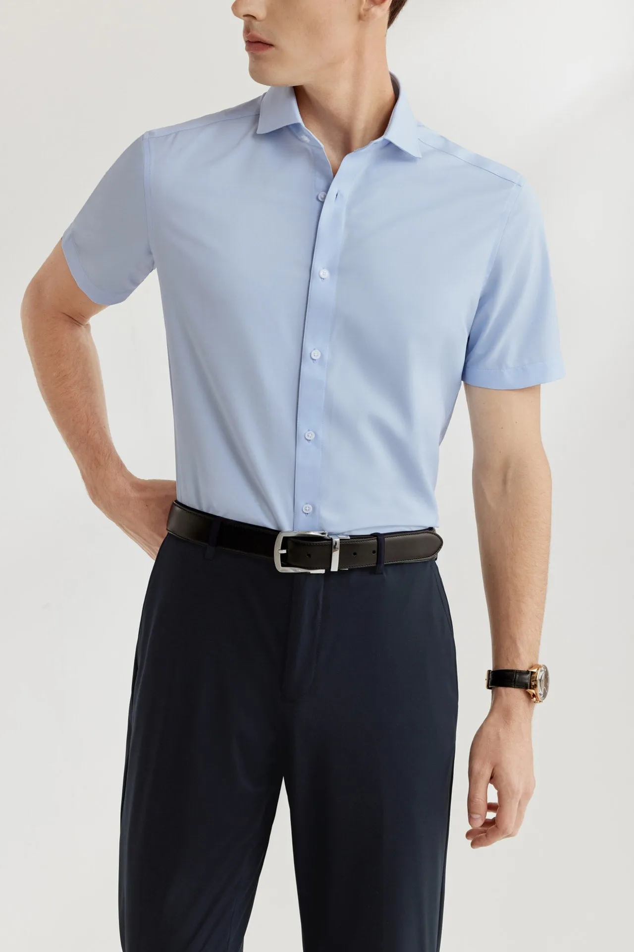 Dry Wicking & Stretch Shirt in Smart Fit Spread Collar