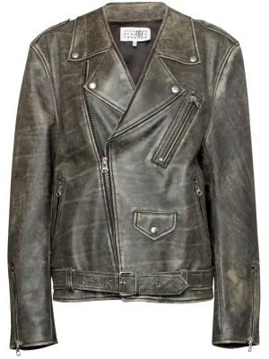FADED LEATHER BIKER JACKET