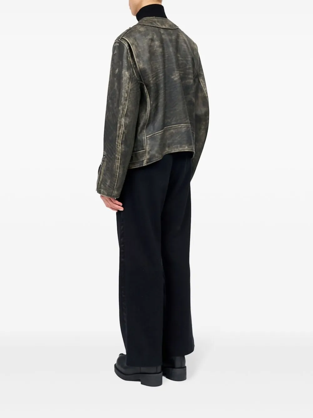 FADED LEATHER BIKER JACKET