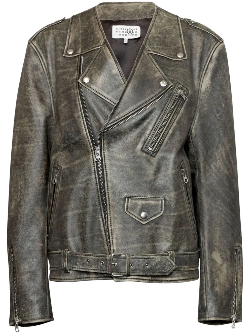 FADED LEATHER BIKER JACKET