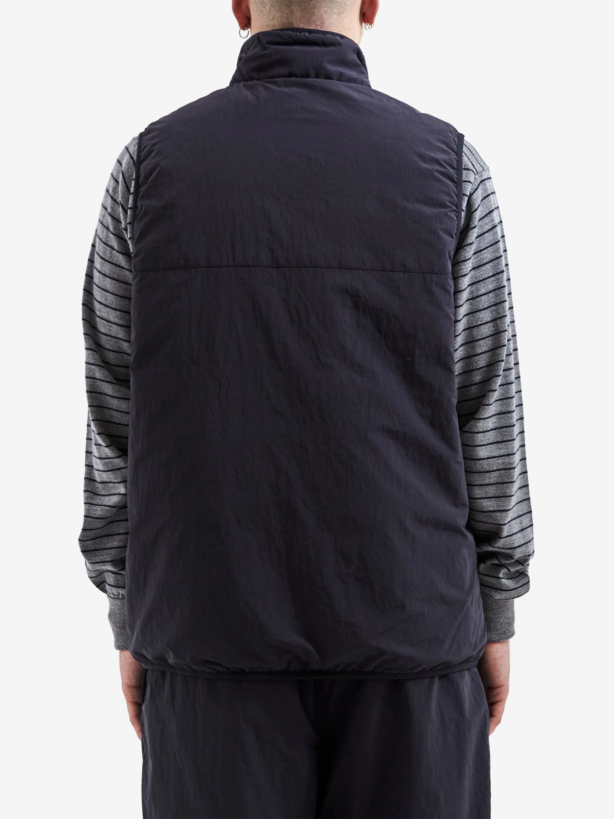 Farah Japan Nylon Zip Up Vest - Navy