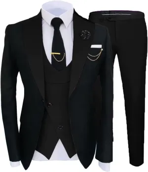 Formal Suits for Men Wedding Slim Fit 3 Piece Dress Business Elegant Party Jacket Vest & Pants JXZ006