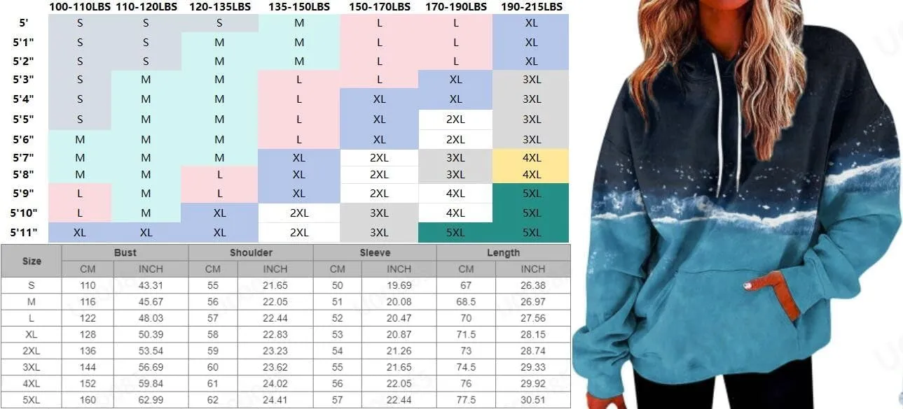 Gradient Oversized Sweatshirts for Women Loose Fit Casual Y2k Hoodies Long Sleeve Hooded Sweatshirt Trendy Pullover