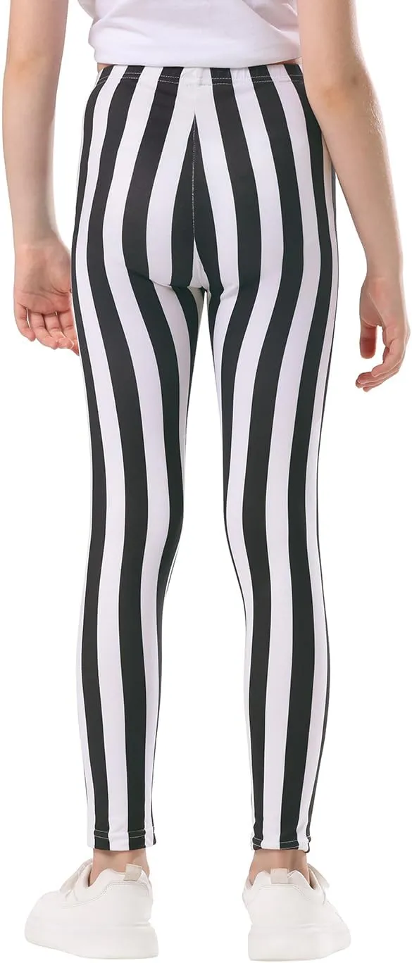 HDE Girl's Leggings Holiday Stretchy Full Ankle Length Striped Tights