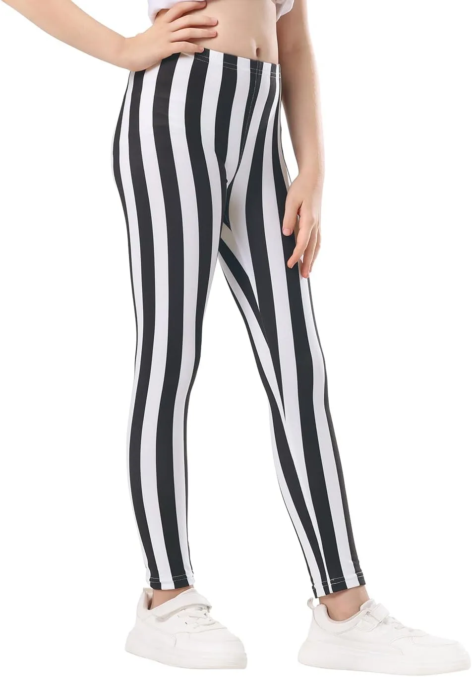 HDE Girl's Leggings Holiday Stretchy Full Ankle Length Striped Tights