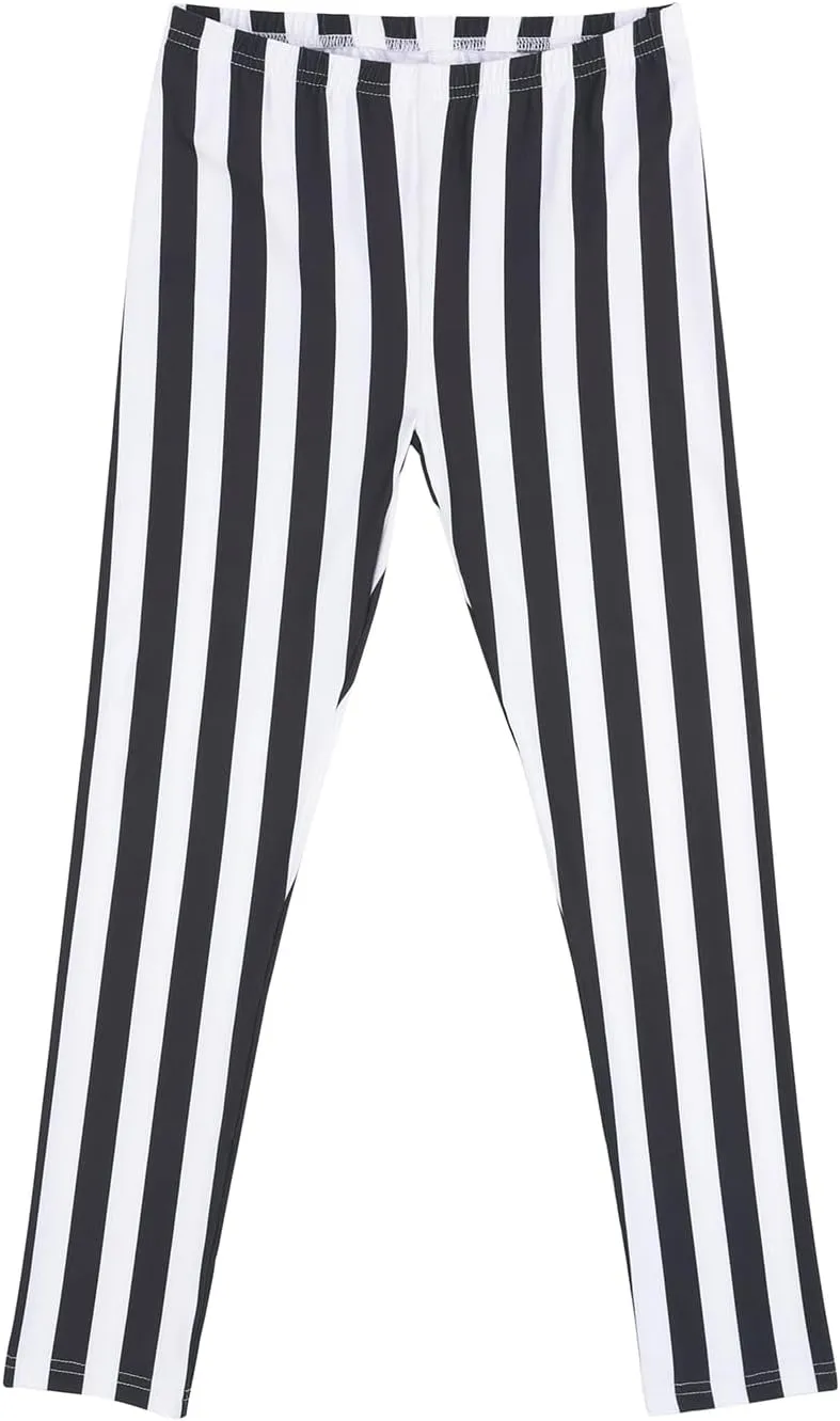 HDE Girl's Leggings Holiday Stretchy Full Ankle Length Striped Tights