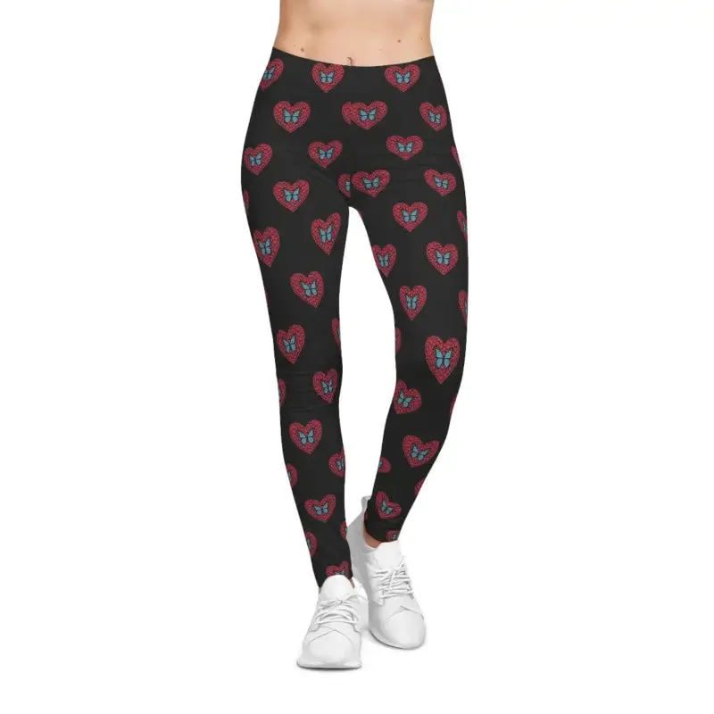 Hearts and Butterflies Leggings with Stretchy Fabric