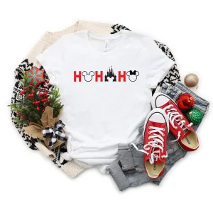 Ho Ho Ho Minnie and Mickey T Shirt- Disney Trip Matching Shirts - Family Holiday Vacation