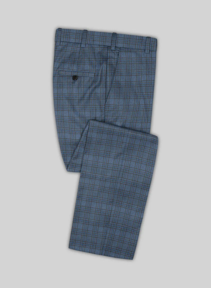 Italian Murano Herita Blue Wool Linen Suit
