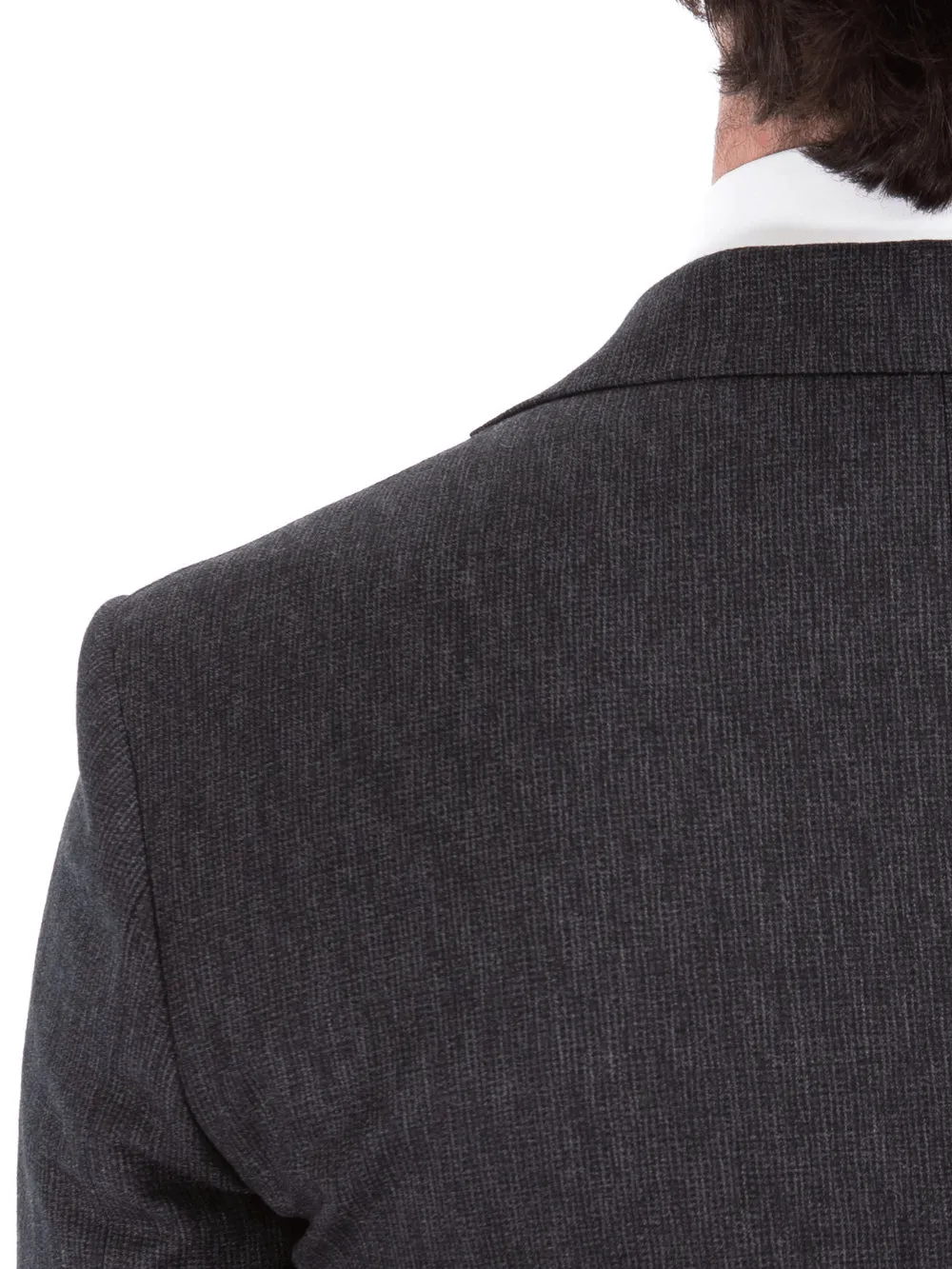 John Varvatos Half-Canvassed Charcoal Two Button Wool Blend Suit