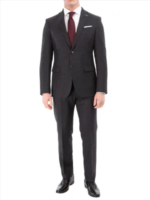 John Varvatos Half-Canvassed Charcoal Two Button Wool Blend Suit
