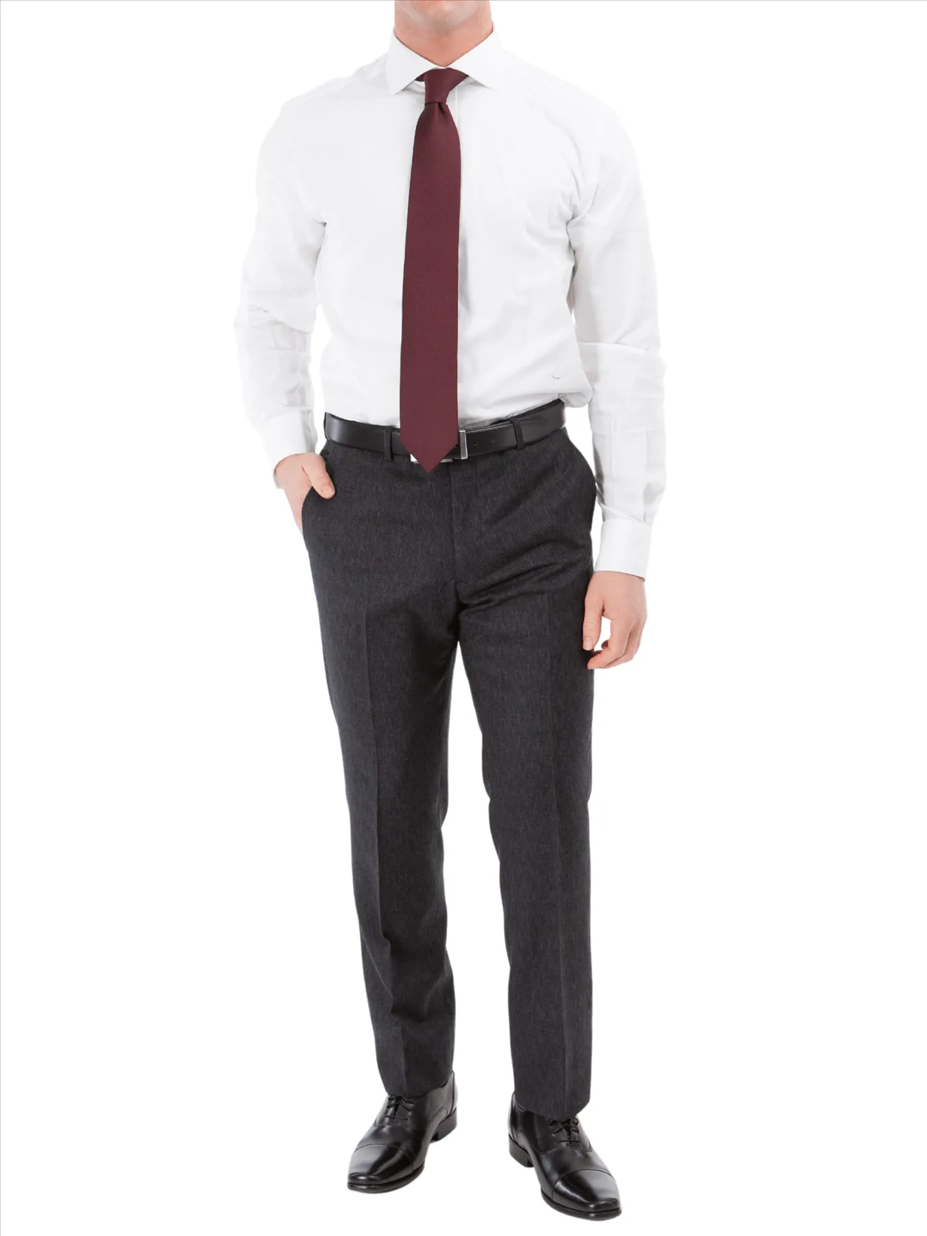 John Varvatos Half-Canvassed Charcoal Two Button Wool Blend Suit