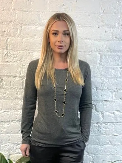 Layering Vest with Long Arms and Lace detail