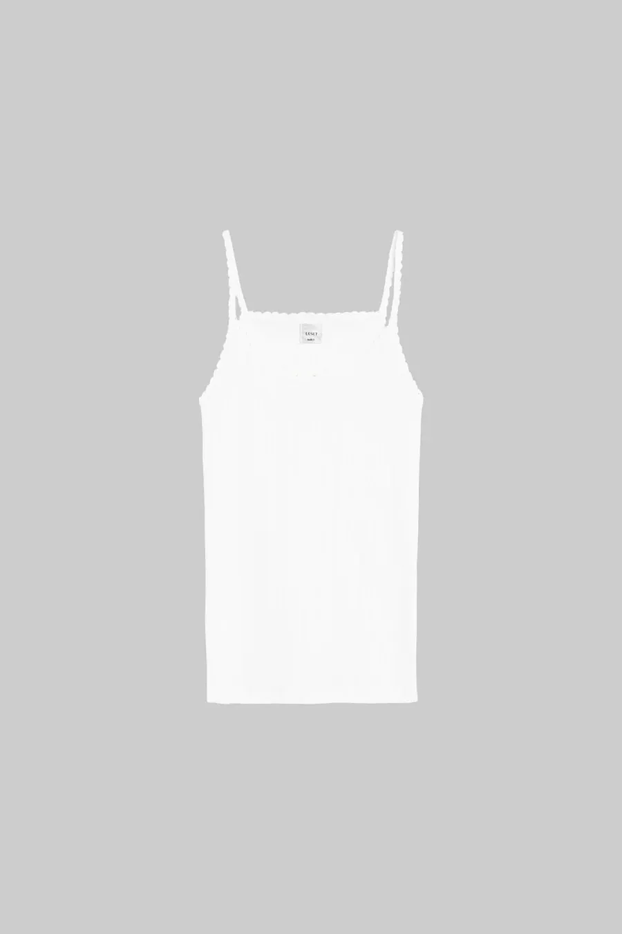 Leset Pointelle Classic Tank Top White