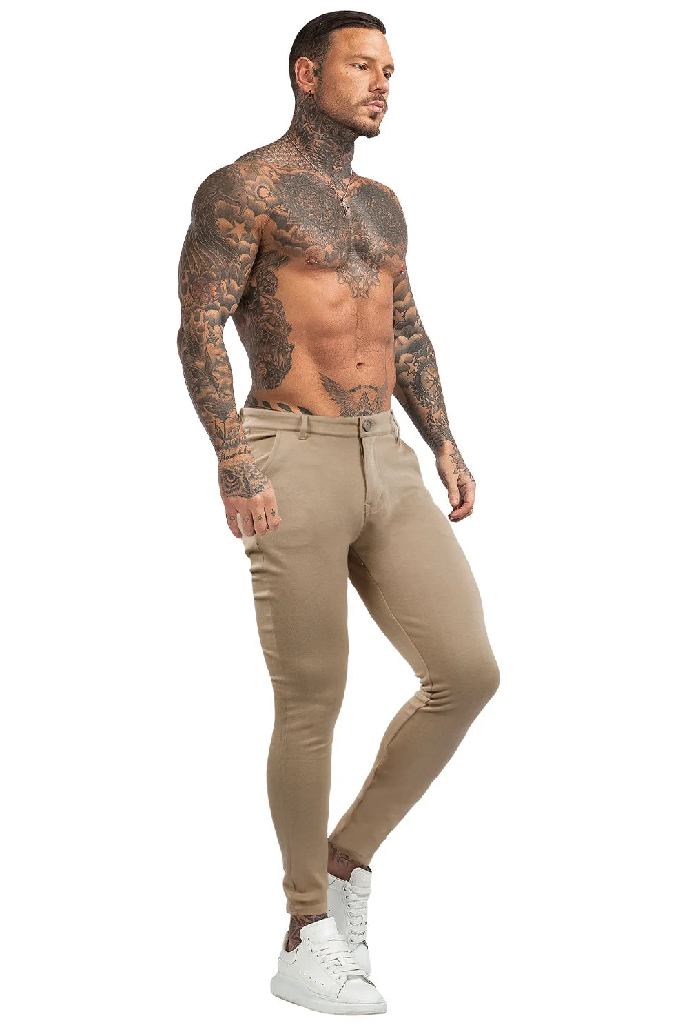 Light Khaki High Stretchable Trousers