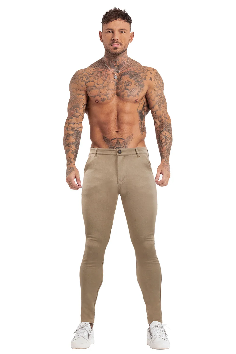 Light Khaki High Stretchable Trousers
