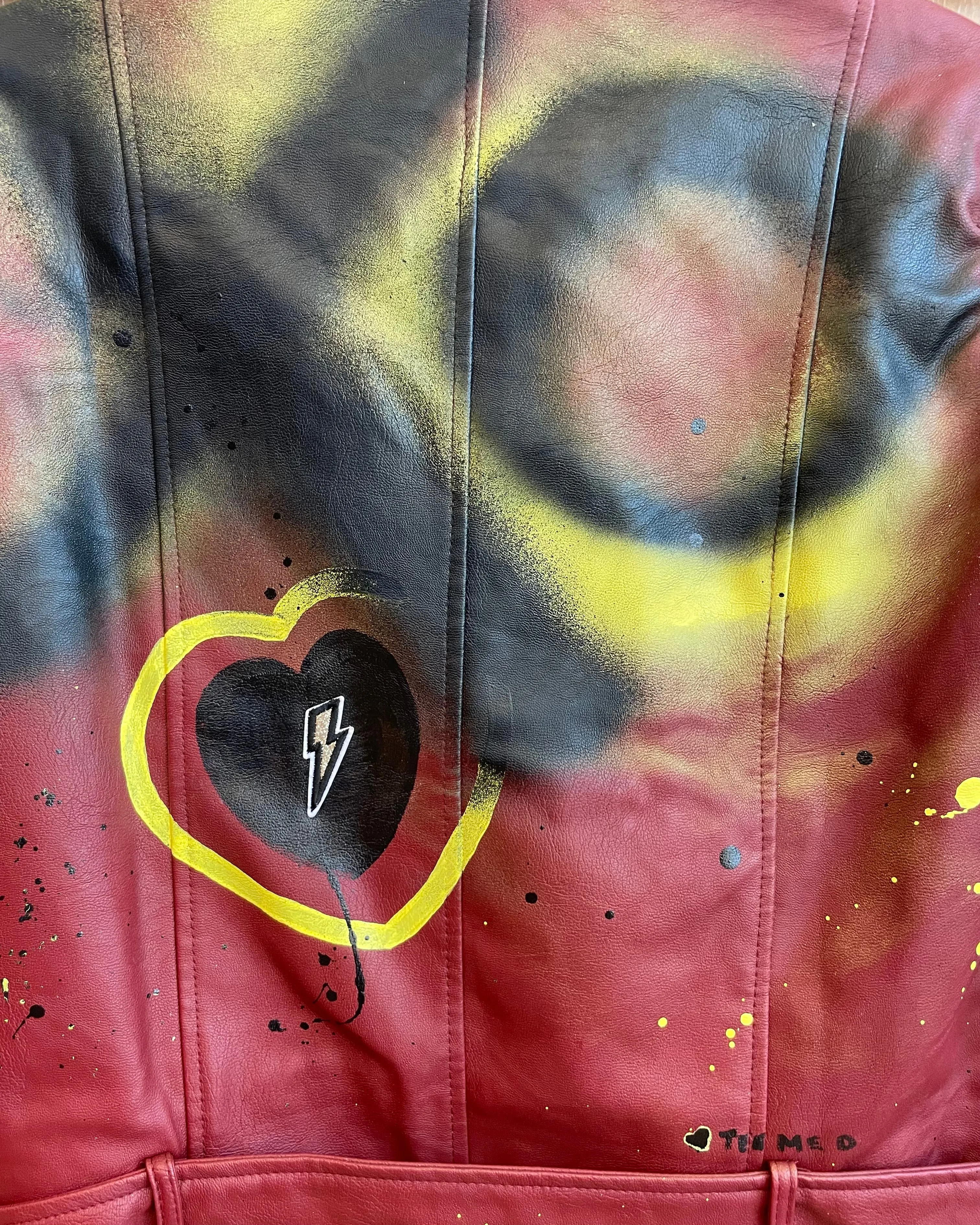 LIGHT ME UP XO - Hand painted moto jacket