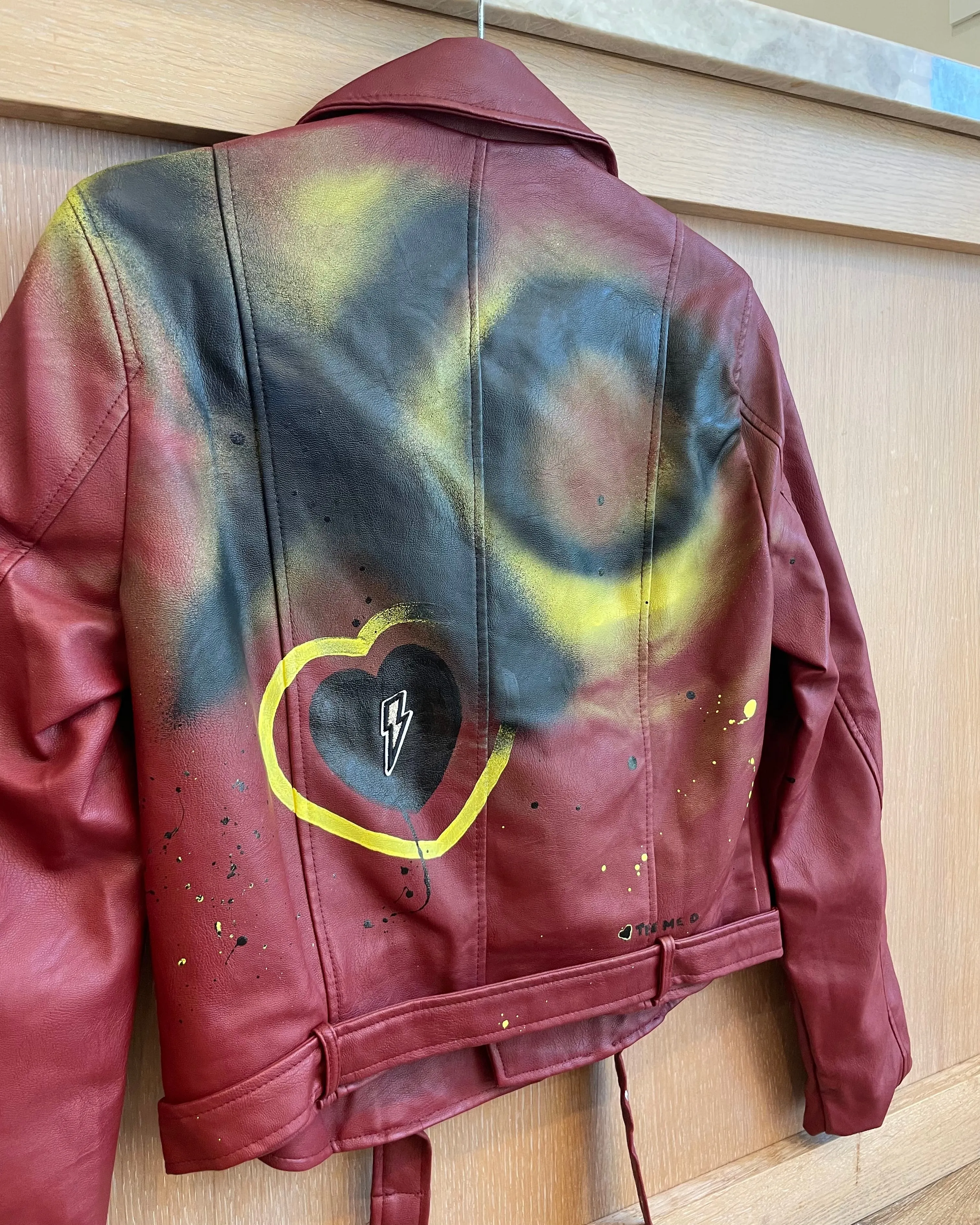 LIGHT ME UP XO - Hand painted moto jacket