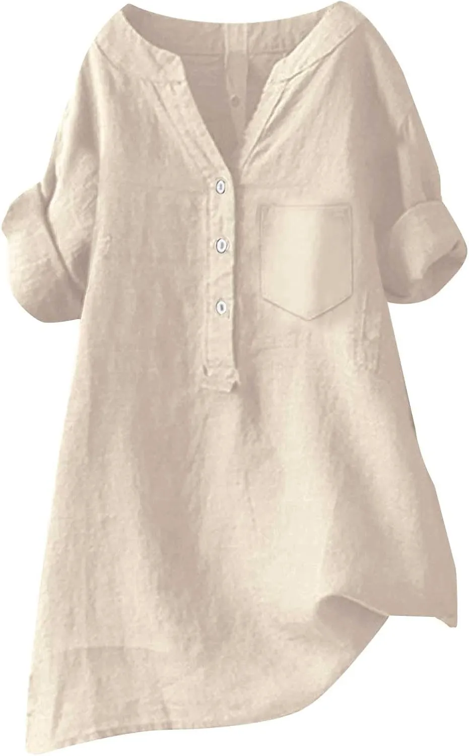 Linen Shirt for Women Breathable Tops Loose Crewneck Tops Womens Daily t Shirts Summer Shirts for Women 2024