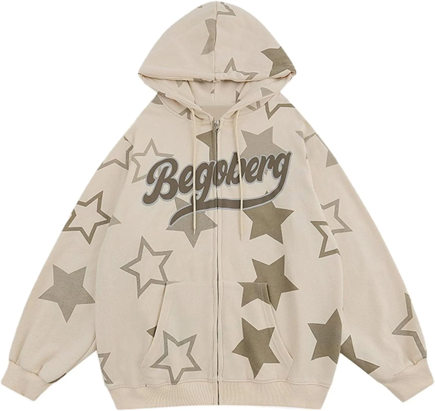 Meiweileya Womens Y2k Star Graphic Print Hoodies Oversized Aesthetic Long Sleeve Pullover Tops