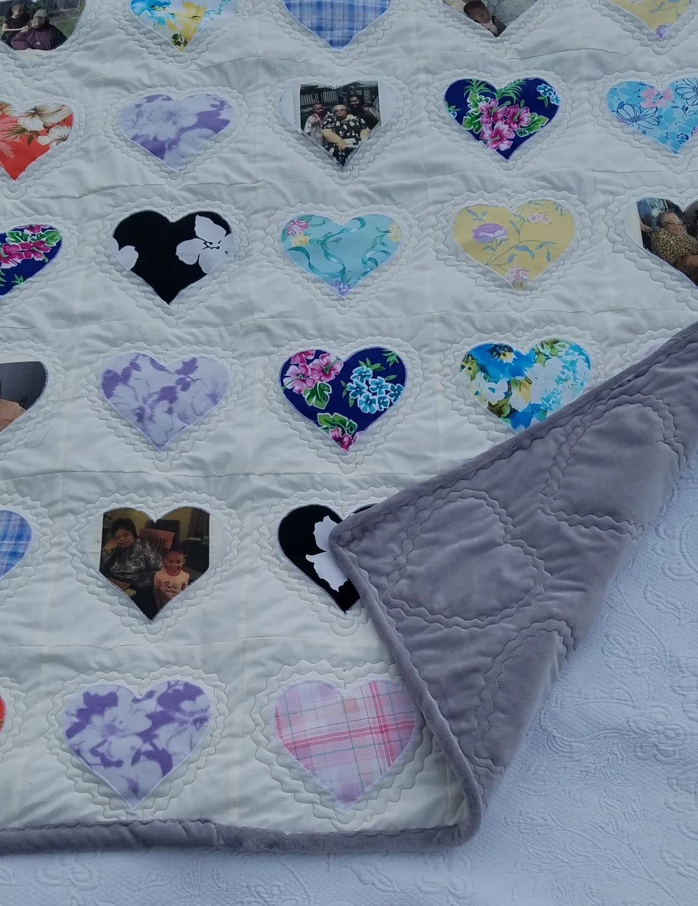 Memory Quilts, Memorial Hearts, Legacy Quilt, Made to Order, Custom Quilt, Handmade Quilt