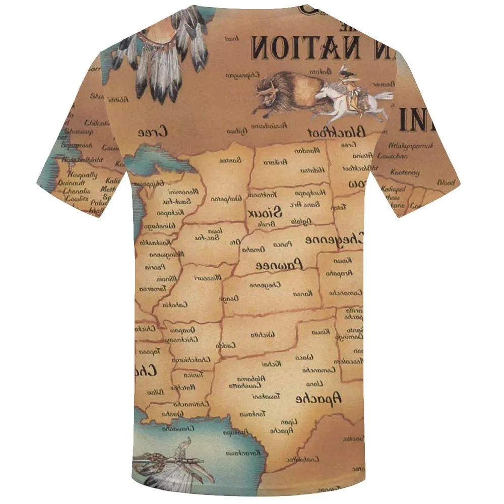 Men Harajuku T-shirts 3d America Tshirt Printed Feather Tshirts Casual Colorful Anime Clothes