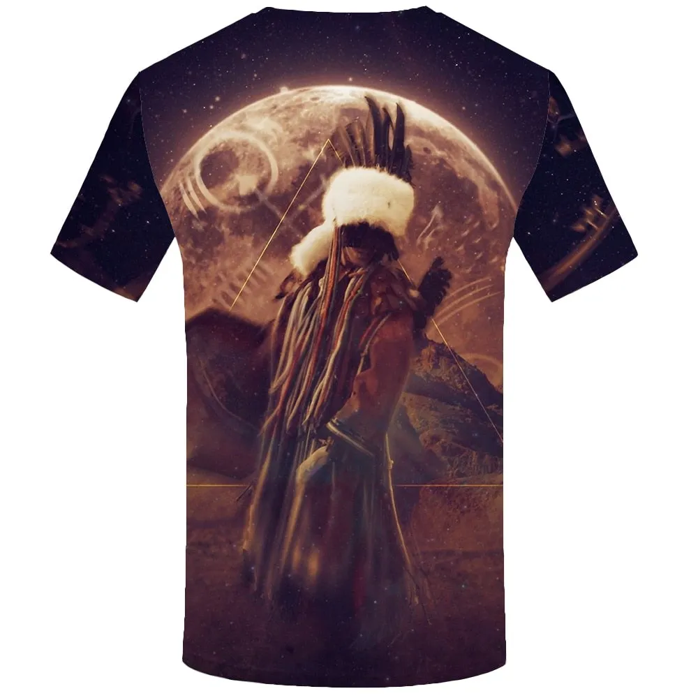 Men Harajuku T-shirts 3d America Tshirt Printed Feather Tshirts Casual Colorful Anime Clothes