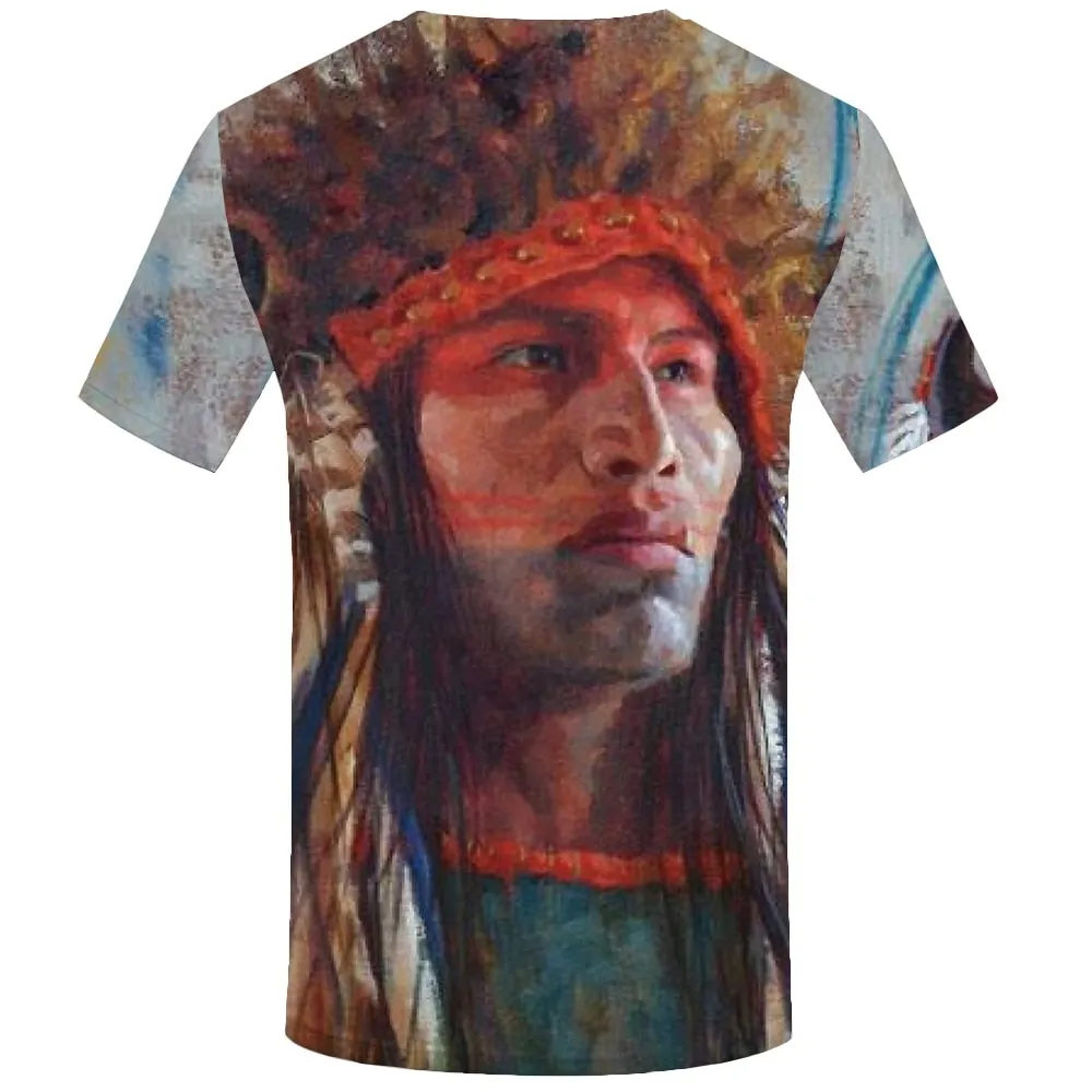 Men Harajuku T-shirts 3d America Tshirt Printed Feather Tshirts Casual Colorful Anime Clothes