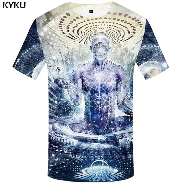 Men Harajuku T-shirts 3d America Tshirt Printed Feather Tshirts Casual Colorful Anime Clothes