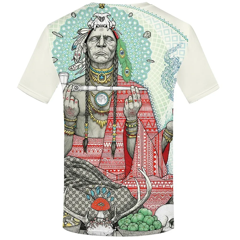 Men Harajuku T-shirts 3d America Tshirt Printed Feather Tshirts Casual Colorful Anime Clothes