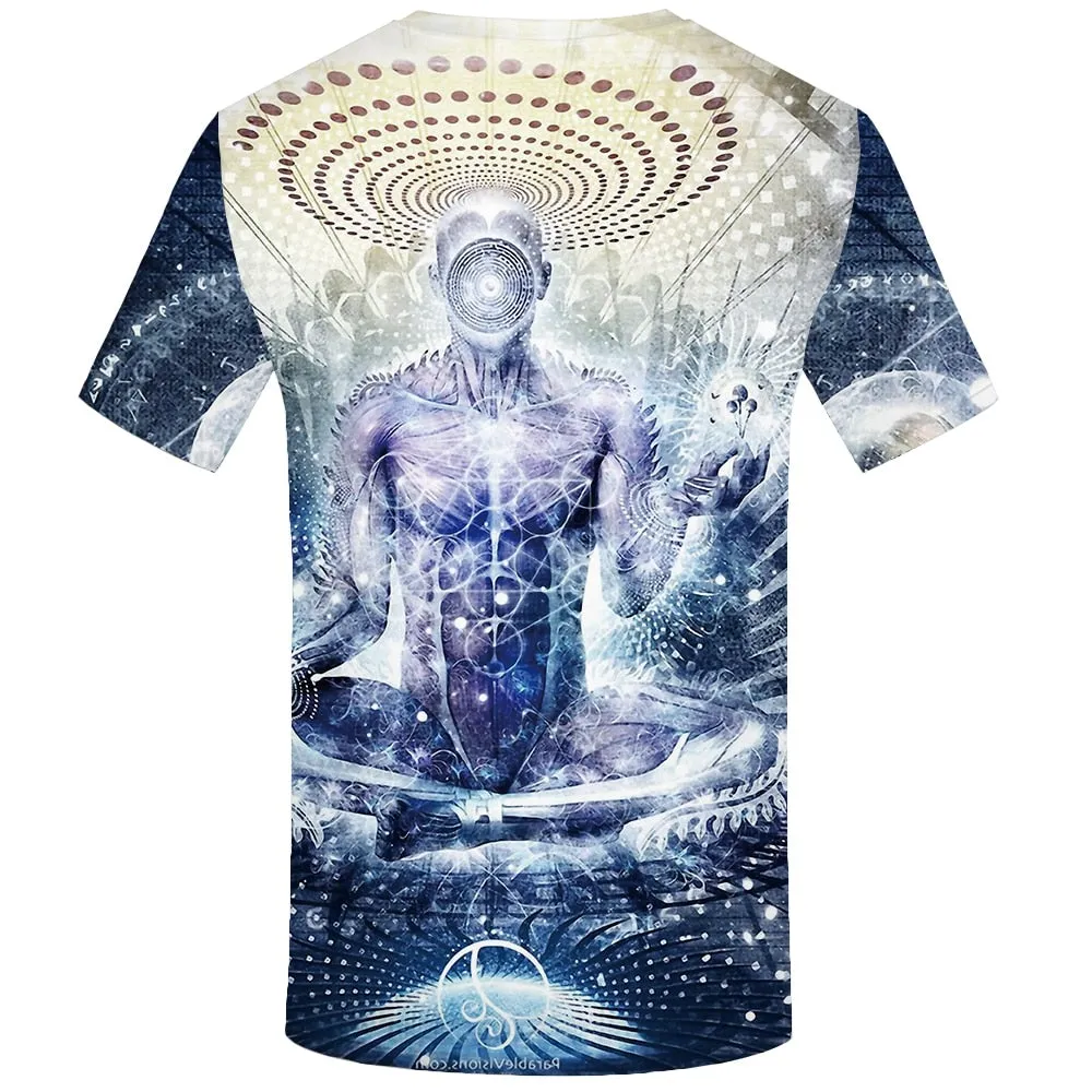 Men Harajuku T-shirts 3d America Tshirt Printed Feather Tshirts Casual Colorful Anime Clothes
