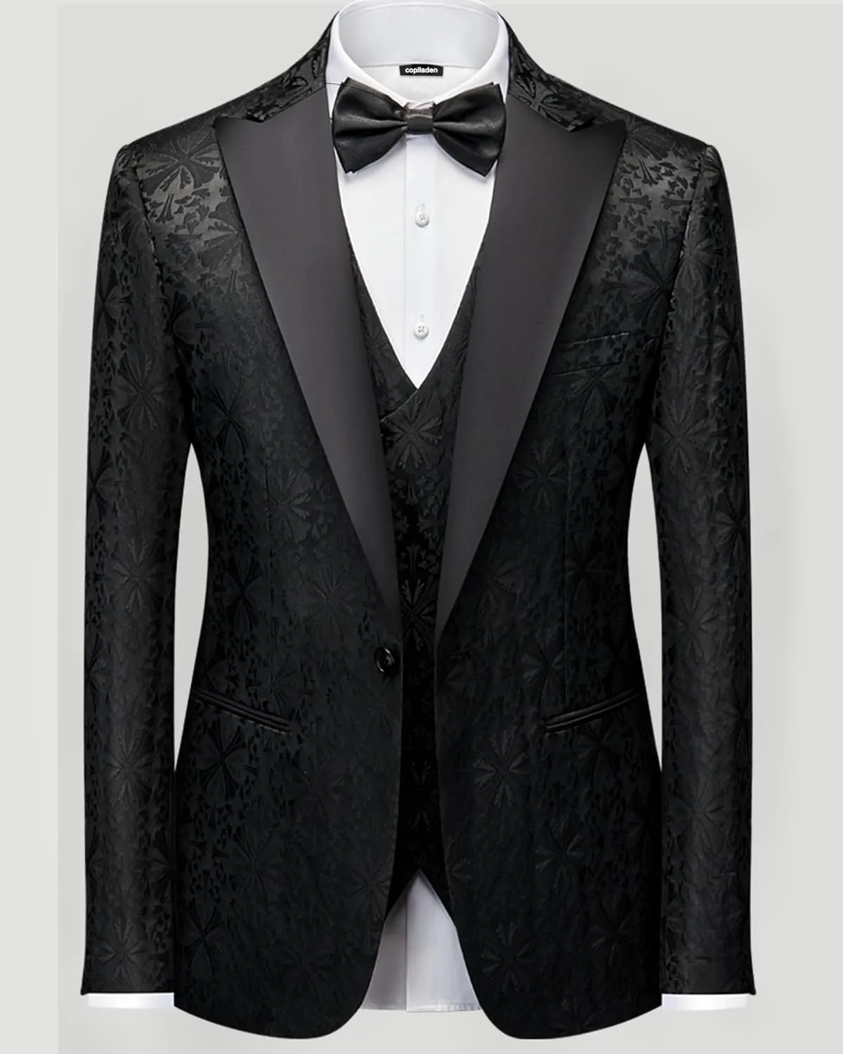 Men Suit 3 Piece Slim Fit Tuxedo for Men Paisley Suit Tux Shawl Lapel One Button Blazer Waistcoat Pant Set for Prom