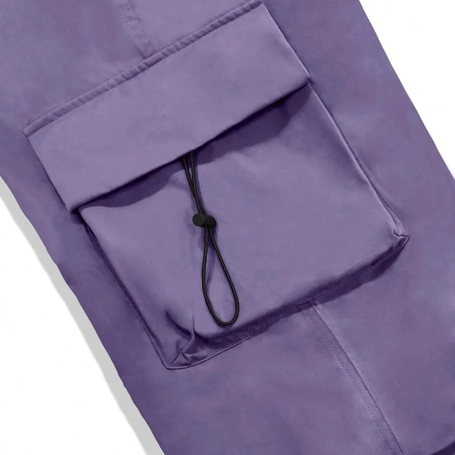 Men's Baggy Cargo Pants Trendy Casual Parachute Pants Drawstring Loose Fit Sweatpants Multi Pockets