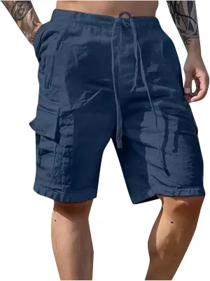 Men's Combat Cargo Pants Casual Cotton Stretchy Elastic Waist Pant Sweatpants Joggers Loose Fit Hiking Pants