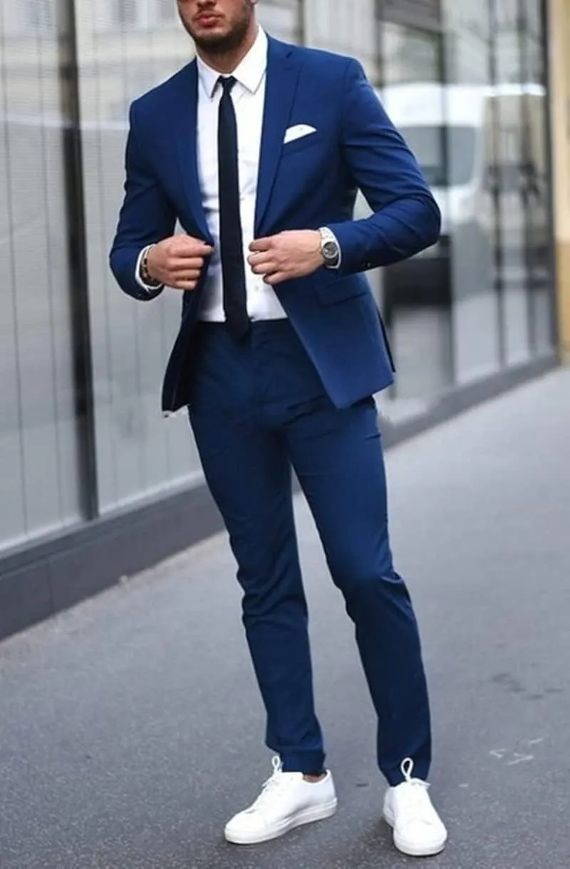 Men's Formal Notch Lapel Suit Two Pieces Jacket & Pants Set Groom Business Casual Tuxedos