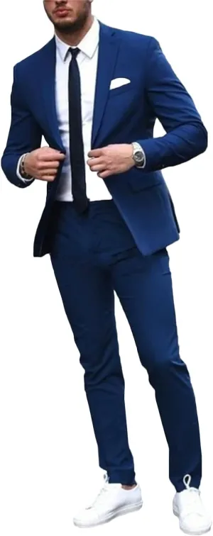 Men's Formal Notch Lapel Suit Two Pieces Jacket & Pants Set Groom Business Casual Tuxedos
