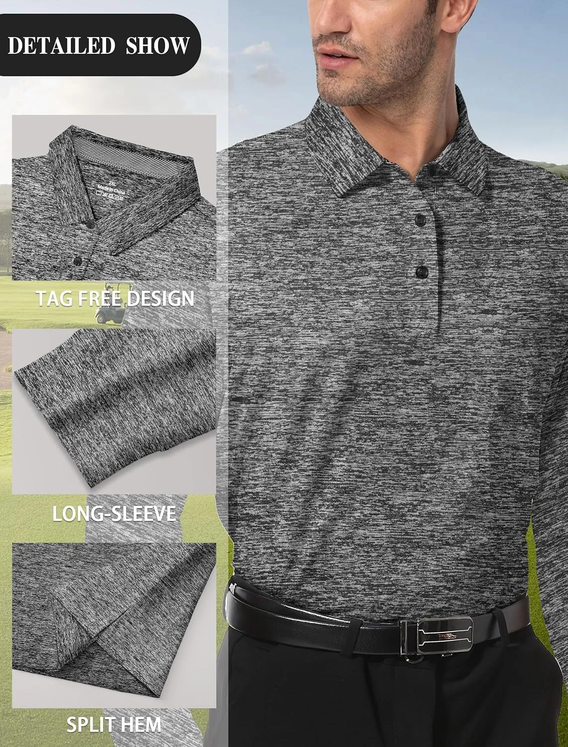 Mens Golf Shirt Dry Fit Performance Polo Shirts for Men Mens Short Sleeve Shirts Casual Work Shirts for Men