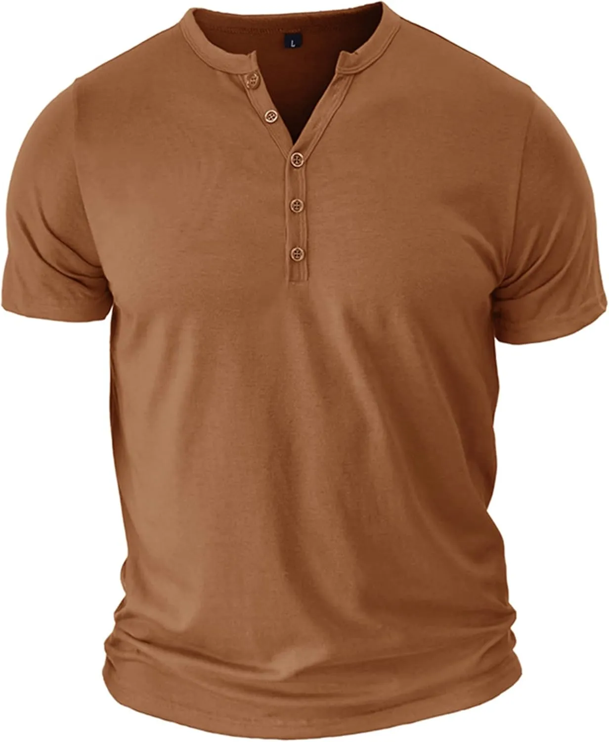 Mens Henley T-Shirts Slim Fit Shirts Casual Front Placket Short Sleeve T-Shirts Fashion