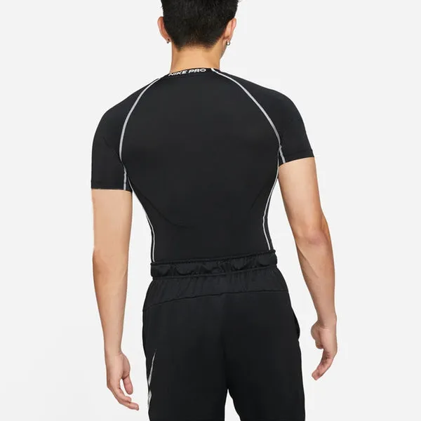 Men's Nike Logo Printing Sports Breathable Short Sleeve Black Gym Clothes, black