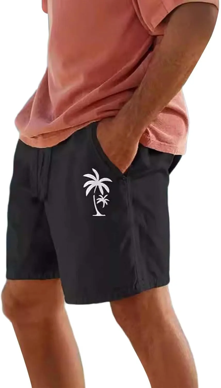 Mens Simple Graphic Lightweight Combat Loose Pants 2024 Summer Casual Shorts Quick Drying Breathable Beach Vacation Bermuda