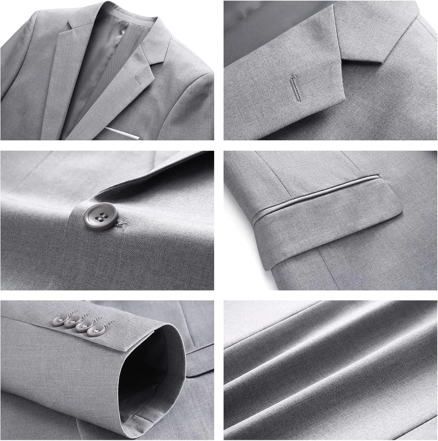Men's Suits 3 Piece Slim Fit Suit One Button Solid Suit Blazer Jacket Vest Pants Set