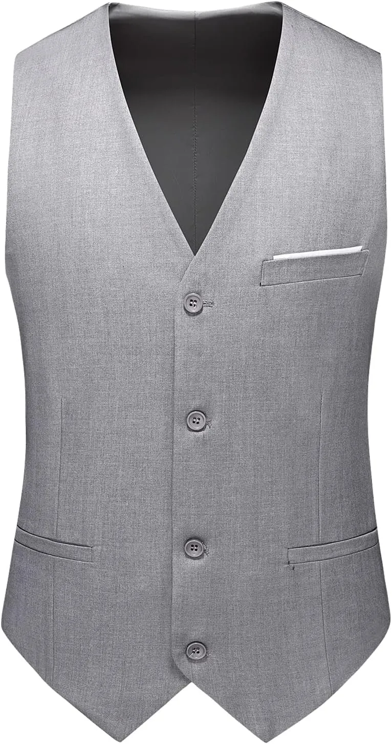 Men's Suits 3 Piece Slim Fit Suit One Button Solid Suit Blazer Jacket Vest Pants Set