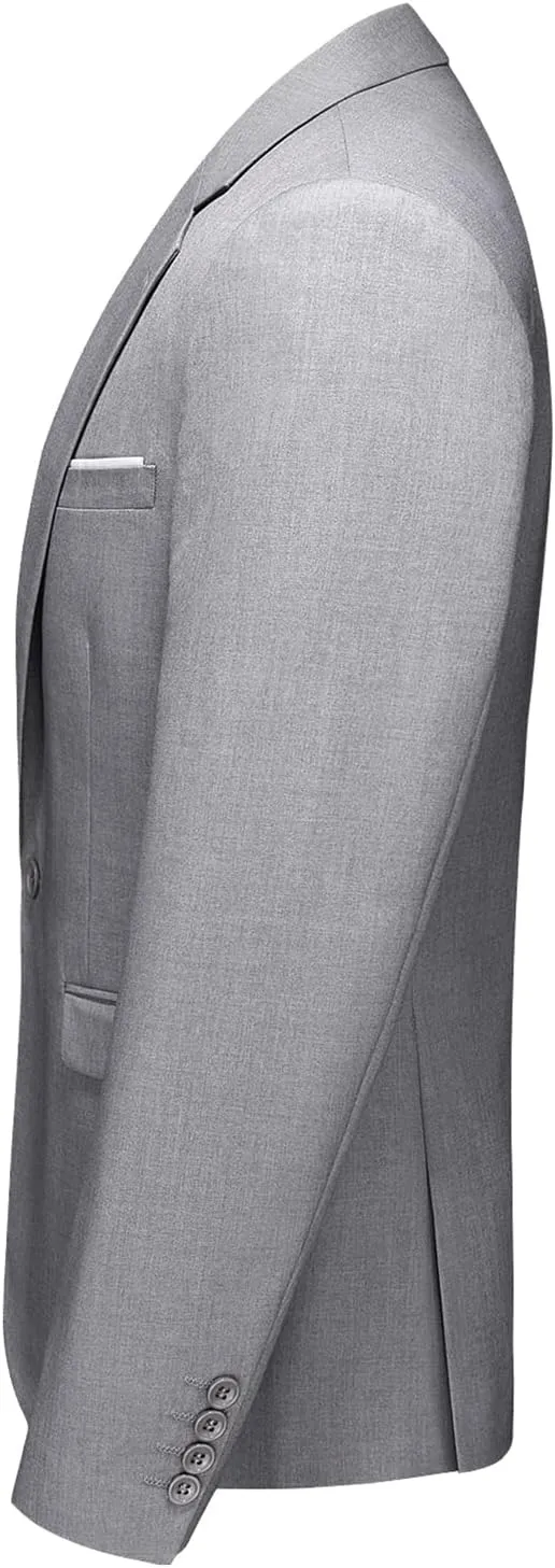 Men's Suits 3 Piece Slim Fit Suit One Button Solid Suit Blazer Jacket Vest Pants Set